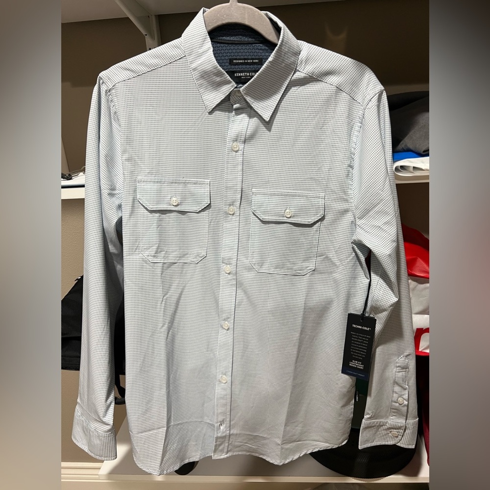Kenneth Cole New York Water Repellent Techni-Cole Slim Fit lightweight woven XL